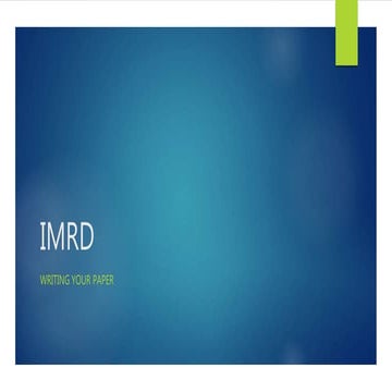 Reviewing the IMRD format