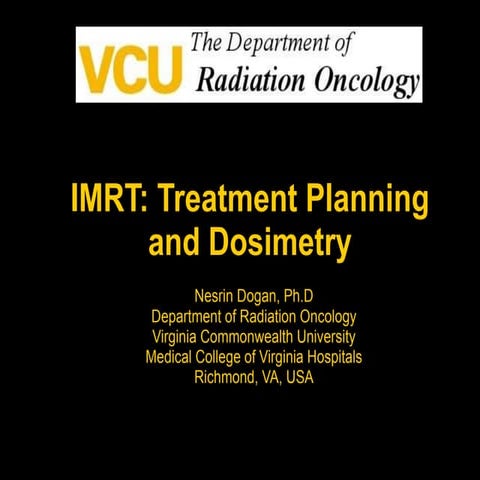 Imrt Treatment Planning And Dosimetry