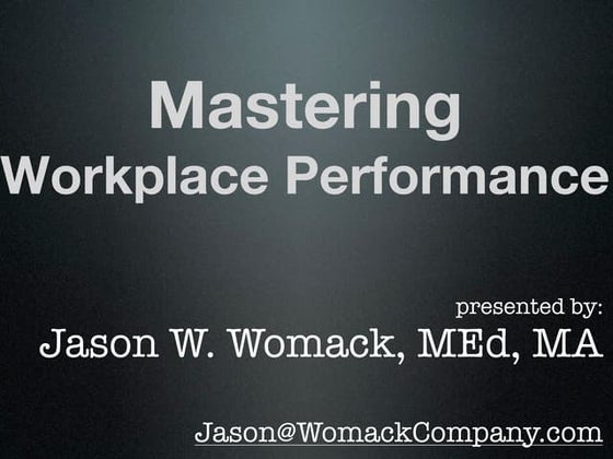Mastering Workplace Performance for the Institute of Management Studies