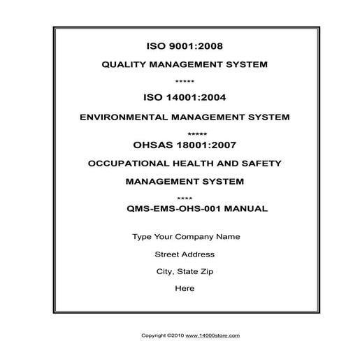Ims iso-9001-iso-14001-ohsas-18001-documentation-package