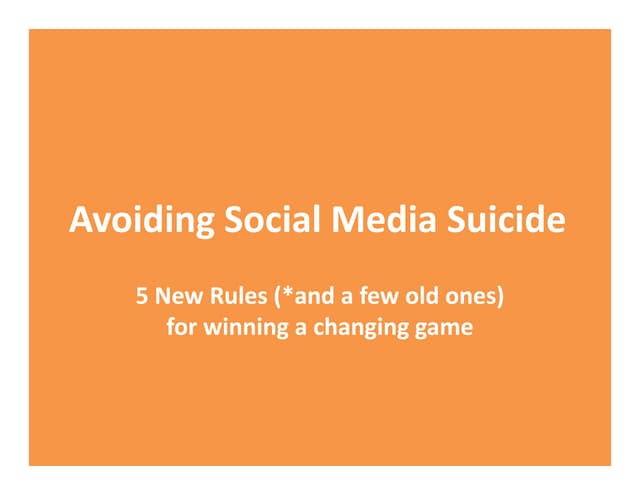 Avoiding Social Media Suicide: Optimizing PR for Online Visibility - Amy Bermar & Corinne Federici