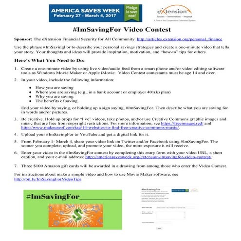 #Im savingfor video Contest Marketing Flyer-01-17