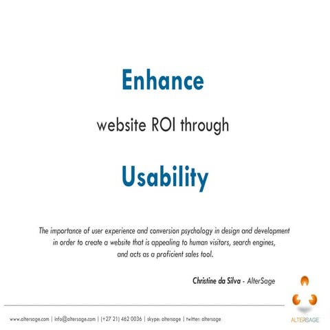 Enhance website ROI through usability