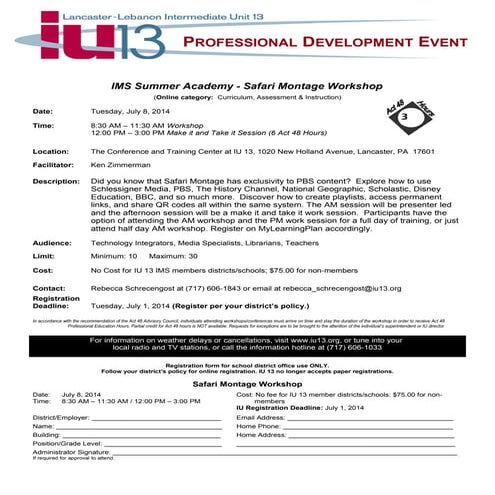 IMS Summer Academy Safari Montage July 8-2014