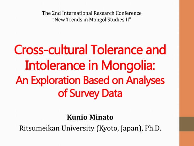 Cross-cultural Tolerance and Intole...