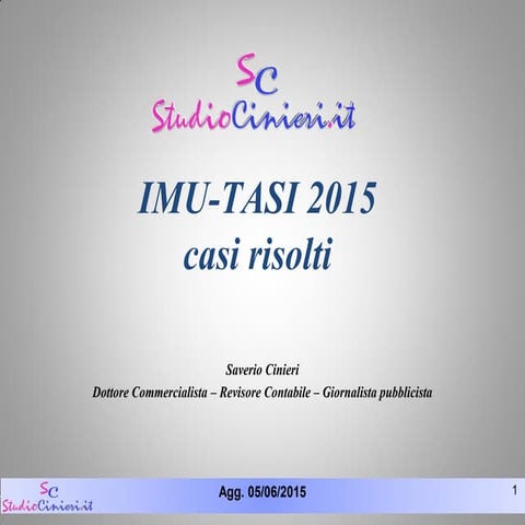 IMU TASI - Selezione di casi risolti - Studio Tributario Cinieri