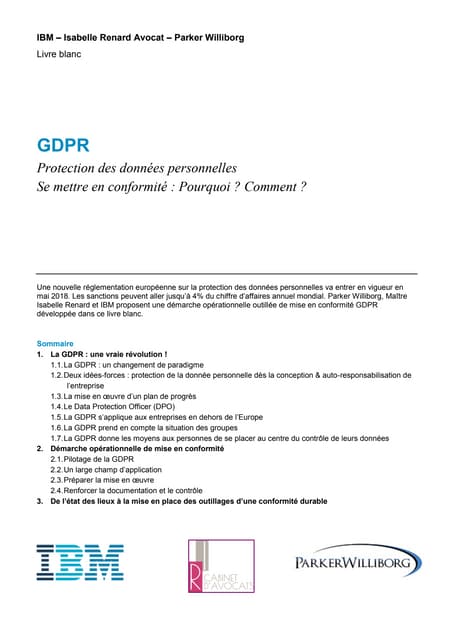 Protection des données personnelles Se mettre en conformité : Pourquoi ? Comm...