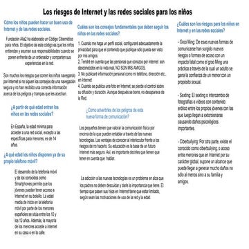 riesgos de internet y redes sociales para los niños | PDF