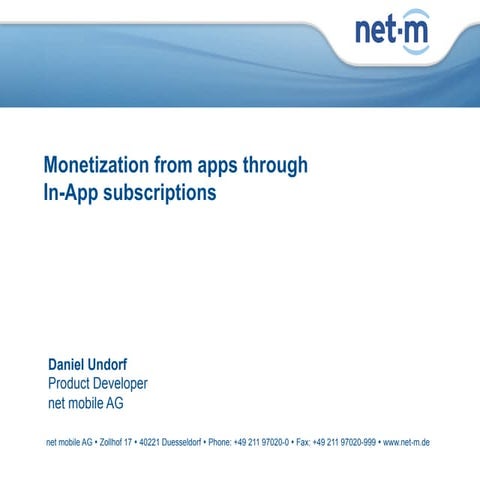 In app subscriptions 