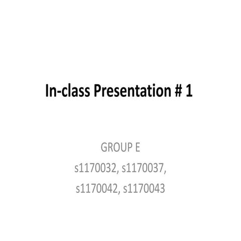 In class presentation