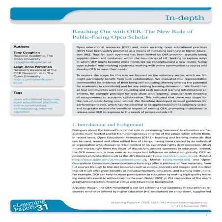 Reaching Out with OER: The New Role of Public-Facing Open Scholar