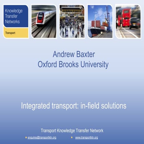 Integrated Transport Competition - In field solutions elevator pitches (2 of 3)