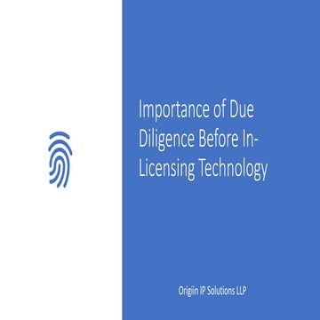 Importance of Due Diligence Before In-Licensing Technology