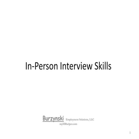 In person  interview skills
