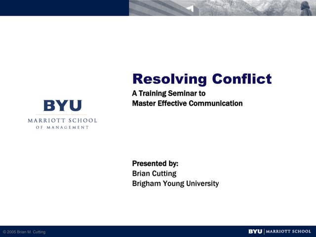 In   Resolving Conflict   Cutting