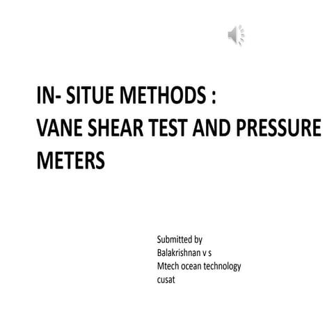 In  situ methods  vane shear test