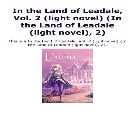 Read [Books] In the Land of Leadale, Vol. 2 (light novel) (In the Land - In The Land Of Leadale Read Online
