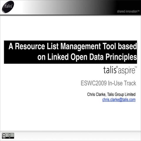 A Resource List Management Tool based on Linked Open Data Principles | PPT