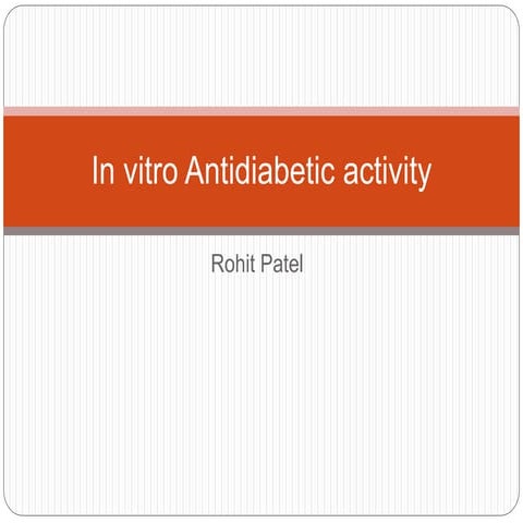 In vitro antidiabetic activity