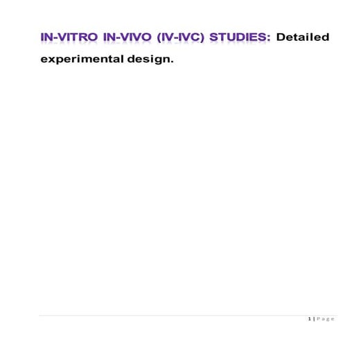 In vitro-in-vivo-studies