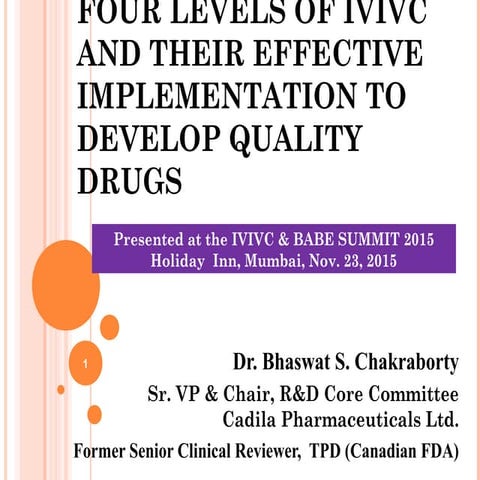 Four Levels of In-Vitro-In-Vivo Correlation