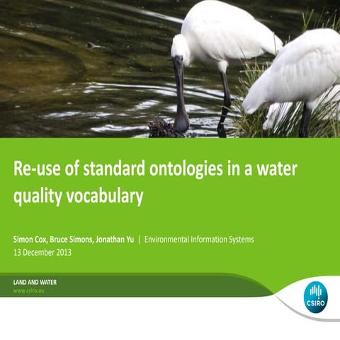 Re-use of standard ontologies in a water quality vocabulary