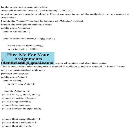 In above scenarion Animator class,Actor pikachu=new Actor (picka.pdf