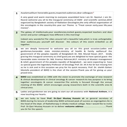 Inagural ceremony  Anchoring