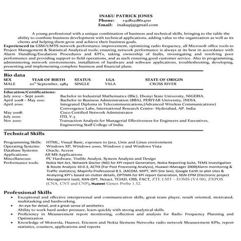 Inaku Patrick Jones Cv