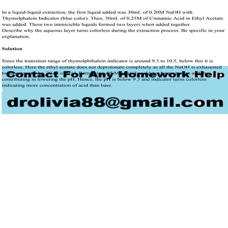 In a liquid-liquid extraction, the first liquid added was 30mL of 0..pdf