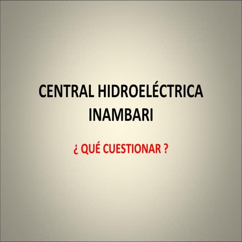 Inambari   terminos de negociación