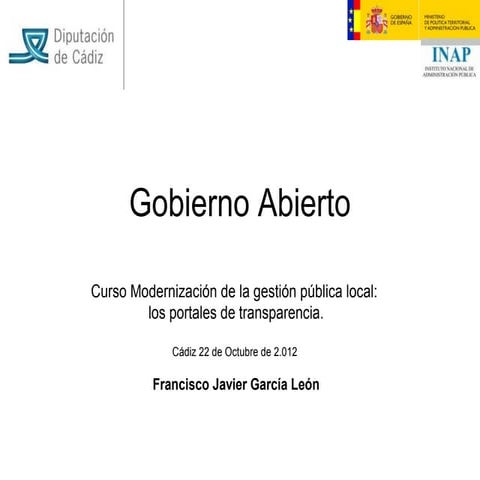 Gobierno abierto, Transparencia y Open Data (1)