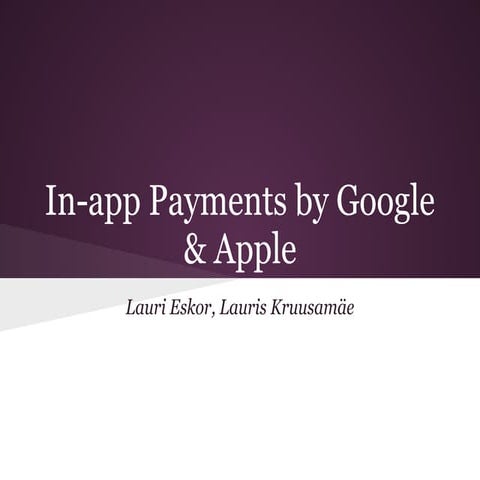 Mobi: "In-app Payments by Google & Apple"