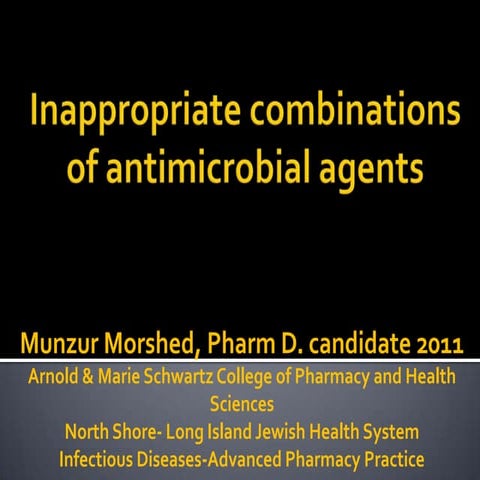 Inappropriate Prescribing Of Antimicrobials