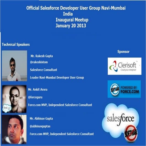 Navi-Mumbai/Mumbai Salesforce Developer user group Inaugural meetup