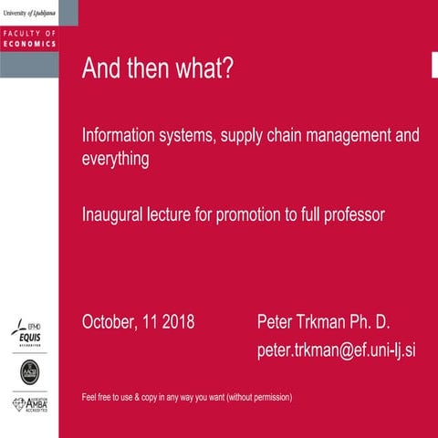 Inauguration lecture trkman felu_october 2018