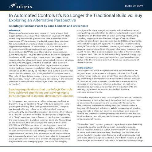 In Automated Controls It’s No Longer the Traditional Build vs. Buy