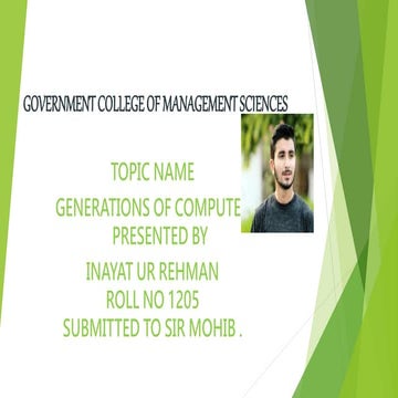 Generation of computer by Inayat ur rehman