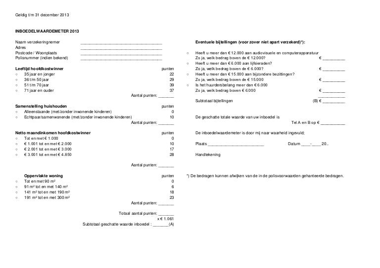 Inboedelwaardemeter verzekering inboedelverzekering_2013