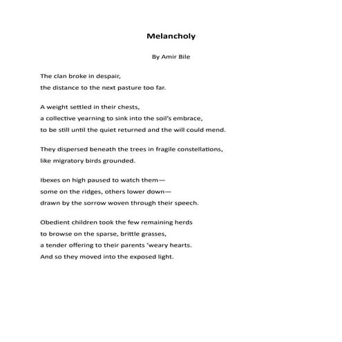 Melancholy, a Clan: A Modern Somali Pastoral Poetry