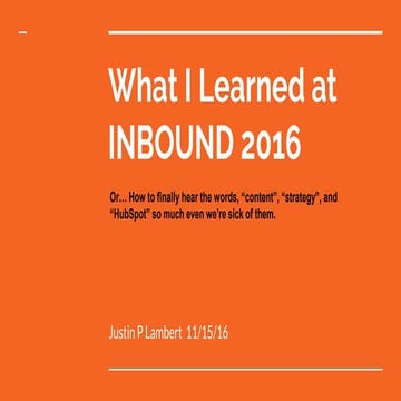 Inbound 2016 Recap