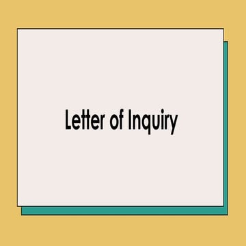 Technical writing letter of inquiry  and parts