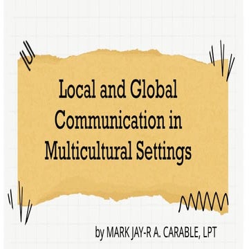 Effective Local and Global Communication in Multicultural Settings ...