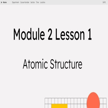 Genchem Module 2 Lesson 1 Atomic Structure Pdf