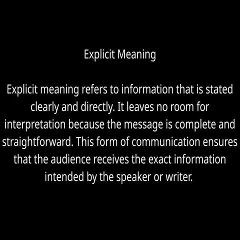Explicit versus implicit meaning | PPTX