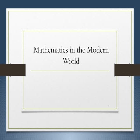 Mathematics in Modern World powerpoint presentation
