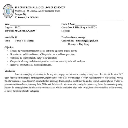 Module 10 living in the IT ERA a very helpful tool for students