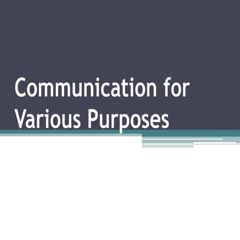 Purposive communication and speech to self