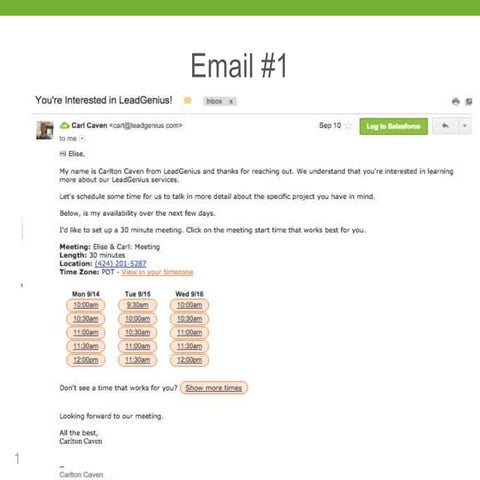 Inbound lead drip campaign