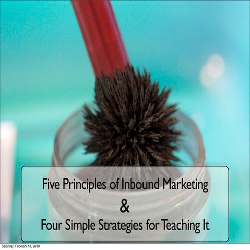 Five Principles of Inbound Markeing, and Four Simple Strategies for Teaching It